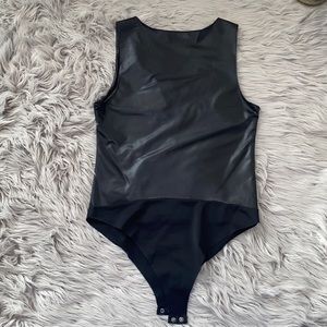 Black pleather bodysuit